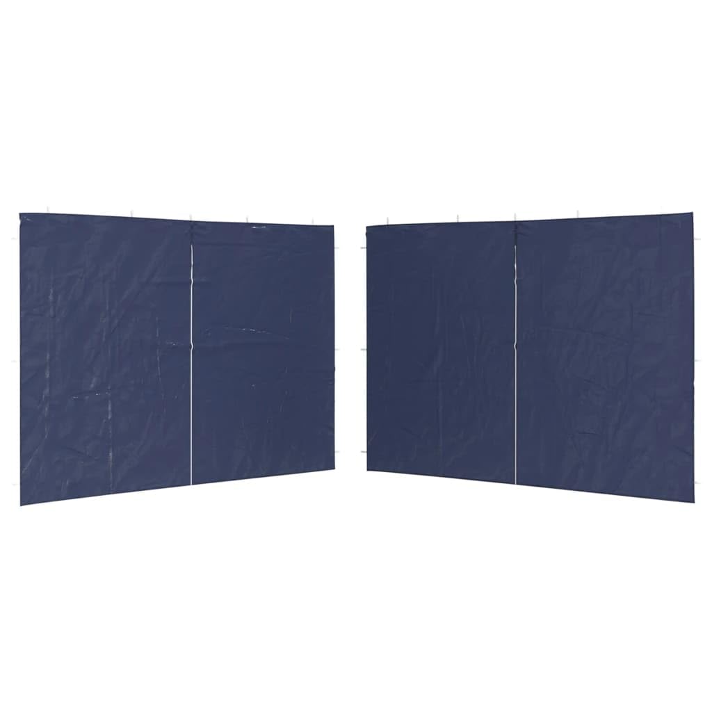 vidaXL Party Tent Sidewall 2 pcs with Zipper PE Blue