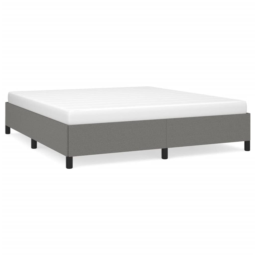 vidaXL Bed Frame Dark Gray 76x79.9??King Fabric