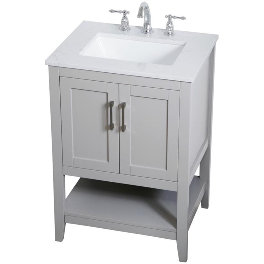 Elegant Kitchen And Bath 24 Inch Single Bathroom Vanity Cabinet - Grey