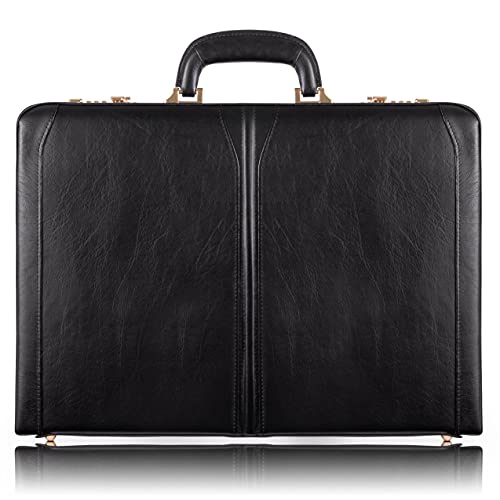 Mcklein, V Series, Lawson, Top Grain Cowhide Leather, Leather 3.5 Attach   Briefcase, Black (80455)