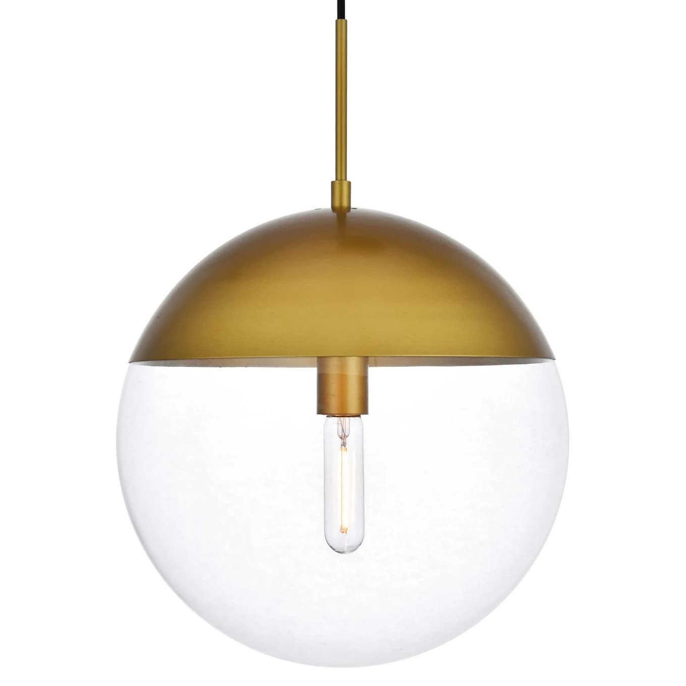 Eclipse 1 Light Brass Pendant With Clear Glass