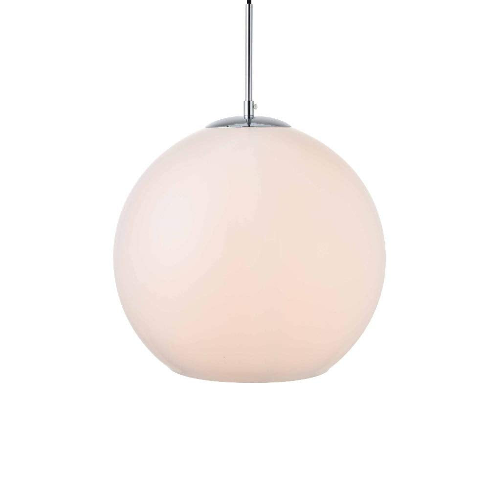 Baxter 1 Light Chrome Pendant With Frosted White Glass