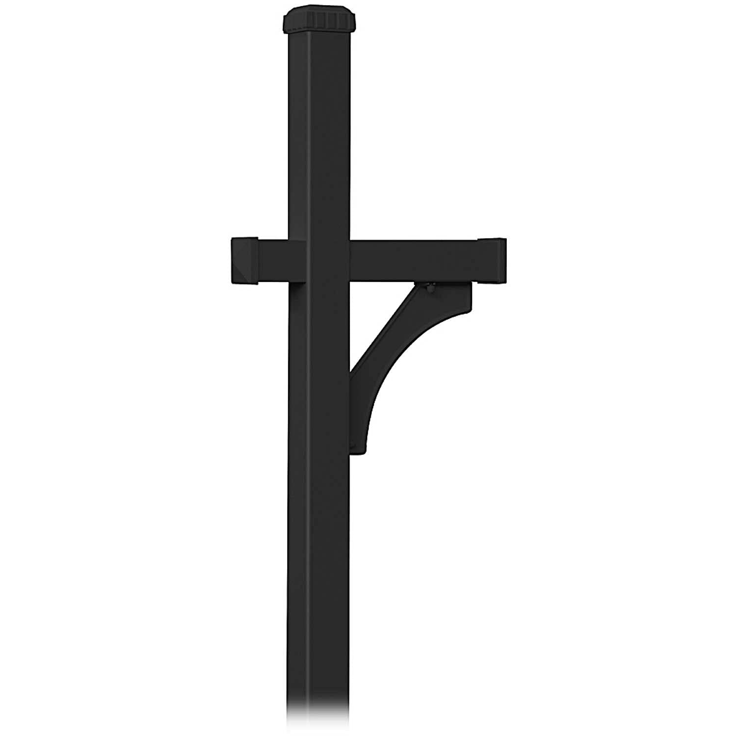 Deluxe Post - 1 Sided - In-Ground Mounted - for Roadside Mailbox - Black