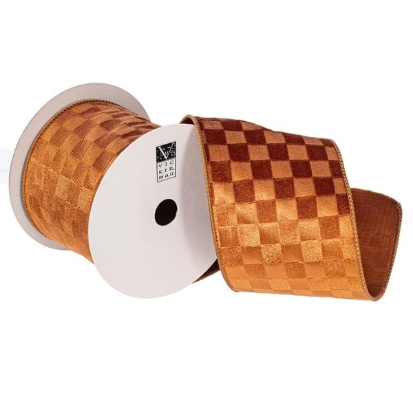 4x10yd Mocha Velvet Checkered Satin
