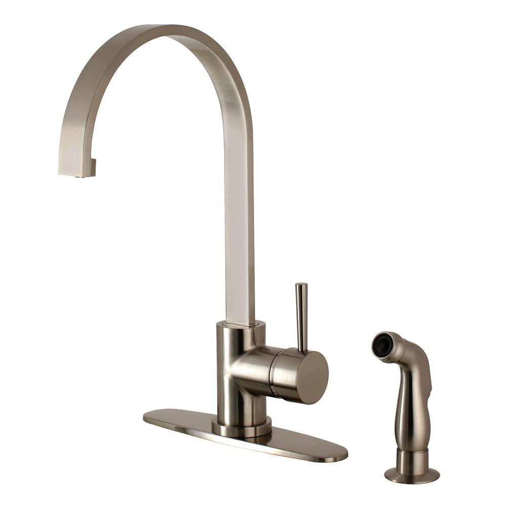 Kingston Brass Ls8718Dlsp Concord Kitchen Faucet, 8 In Spout Reach, Brushed Nickel