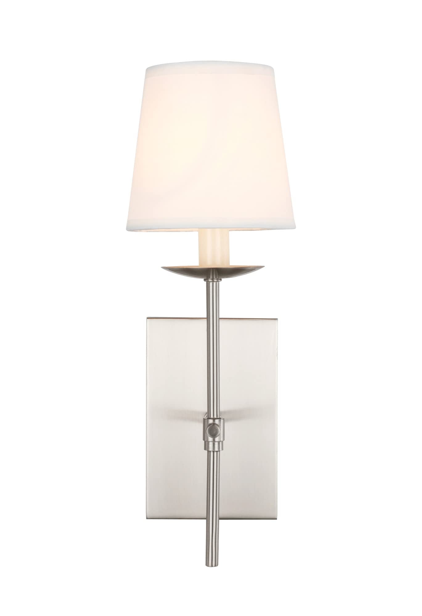 Living District Eclipse 1-Light Metal Wall Sconce In Burnished Nickel/White