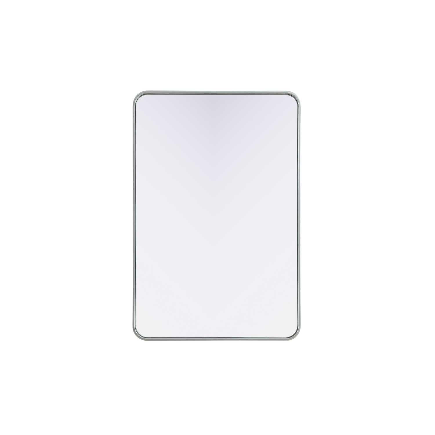 Contour Metal Rectangle Mirror 27x40 in Silver