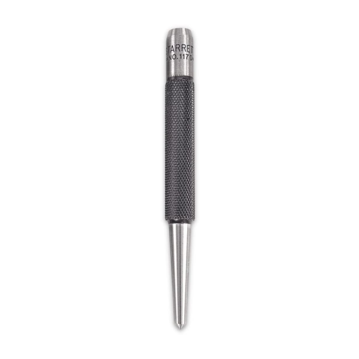 Starrett Steel Center Punch With Round Shank And Knurled Finger Grip - Hardened And Tempered For Accurate Marking And Easy Handl
