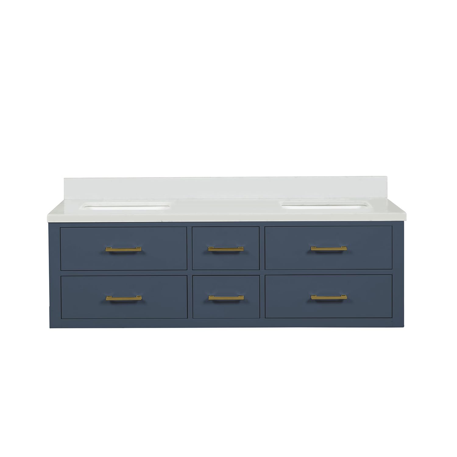 Castor 36 in W x 22 in D Blue Double Bath Vanity and Cultured Marble Top