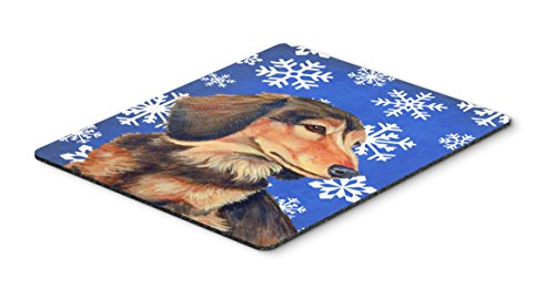 Carolines Treasures Lh9301Mp Dachshund Winter Snowflakes Holiday Mouse Pad, Hot Pad Or Trivet, Large, Multicolor