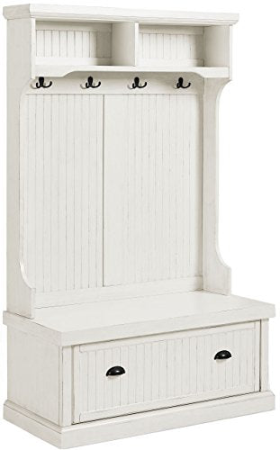 Yardlio Seaside Hall Tree: Bench, Coat Rack, Shoe Cabinet |