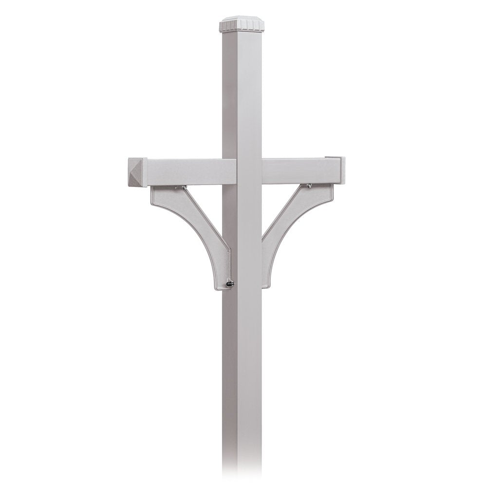 Deluxe Post - 2 Sided - In-Ground Mounted - for Roadside Mailboxes - Silver