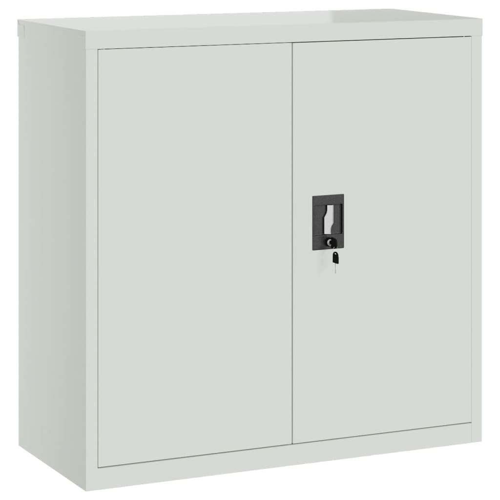 vidaXL Office Cabinet with 2 Doors Gray 35.4 Steel