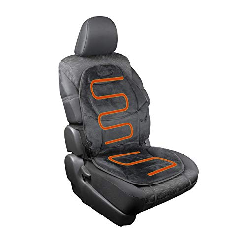 Healthmate In9438 Velour 12V Seat Cushion With Lumbar Support, Soft Warm With Easy Controller, Color Black, Products By Wagan