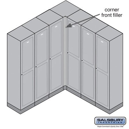 Front Filler - Vertical - Corner - for Solid Oak Executive Wood Locker - Light