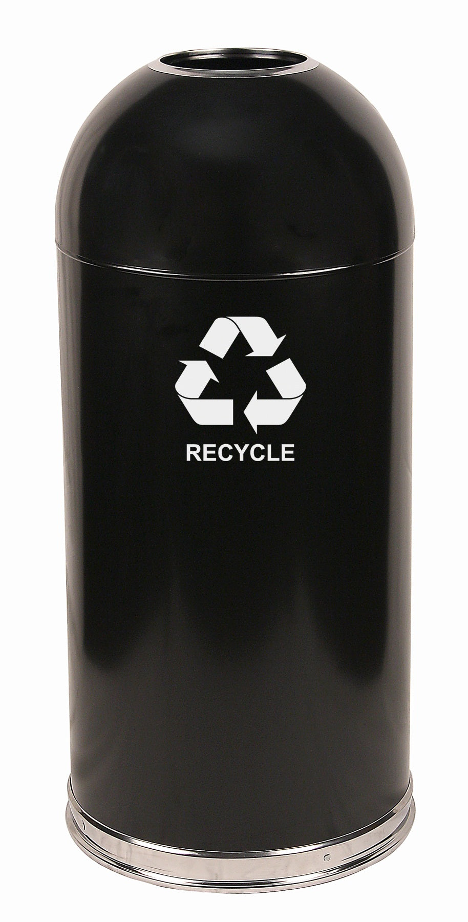 415Dtbk-R-Vv Ergode Dometop Recycling Container - Open Top, Touchless Disposal, Stainless Steel Bottom Band, Durable Steel Shell