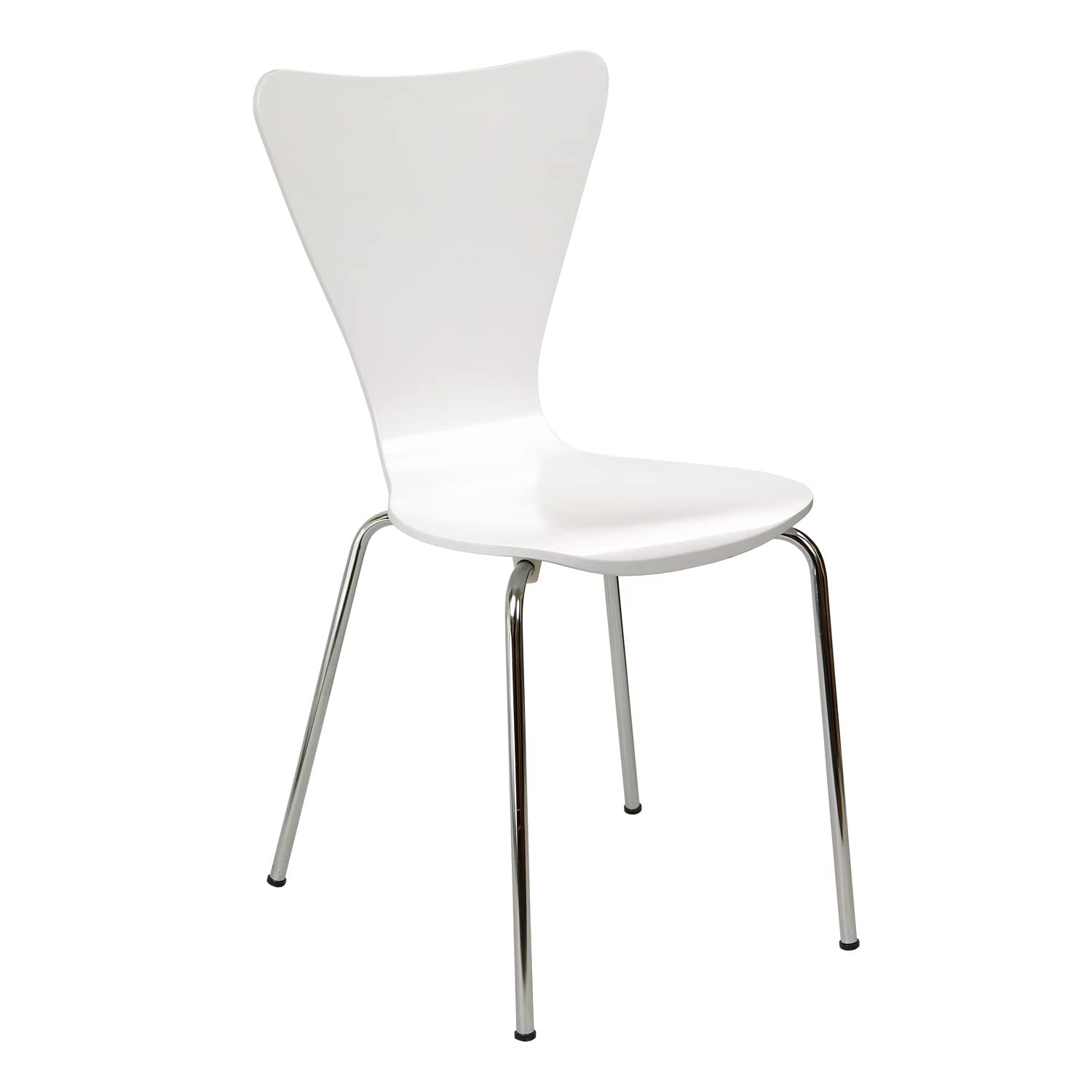 Bent Ply Chair in White Finish, 34 x 17”