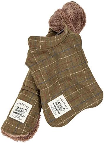 Touchdog  2-In-1 Windowpane Plaided Dog Jacket With Matching Reversible Dog Mat, Olive Green Plaid - X-Large