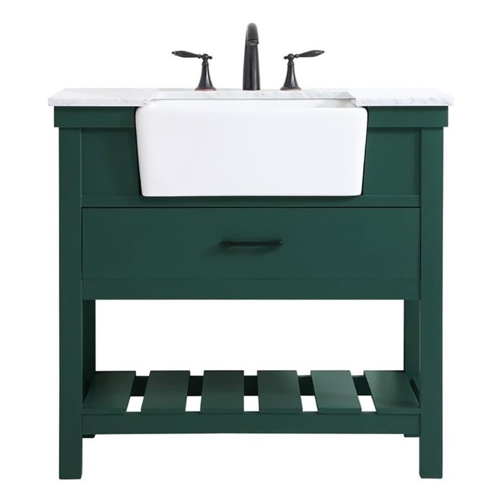 Elegant Decor Clement 36 Wood Single Bathroom Vanity In Green