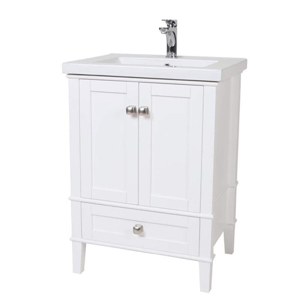 24 In. Single Bathroom Vanity Set In White