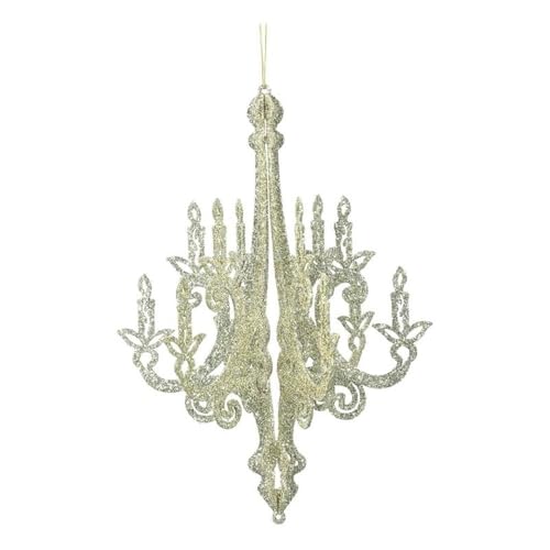 Casafoyer 16” Champagne Glitt Chandelier Orn 2/Bag - (Pack Of 2)