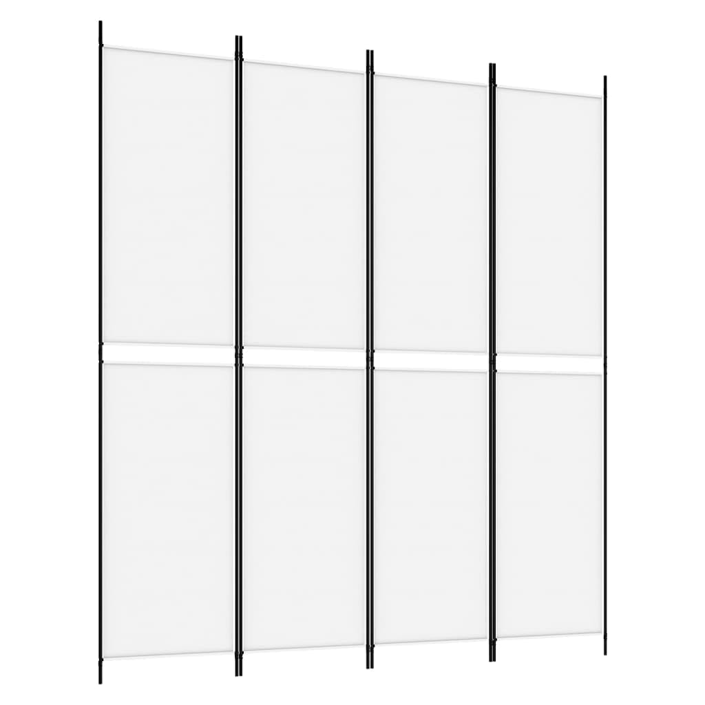 vidaXL 4-Panel Room Divider White 78.7x86.6" Fabric"