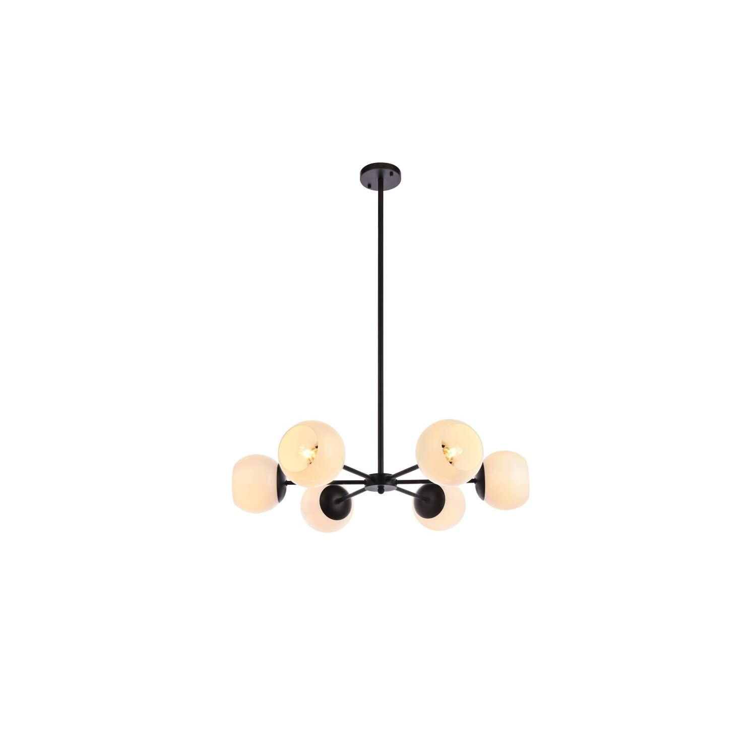 Briggs 30 inch pendant in black with white shade