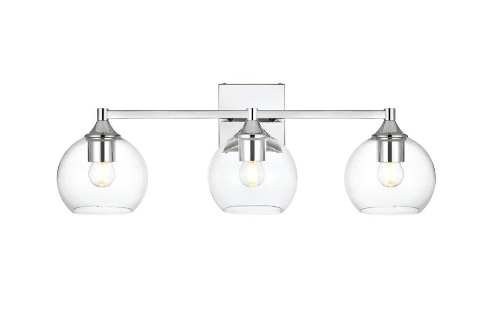 Living District Foster 3-Light Iron & Glass Bath Sconce In Chrome/Clear