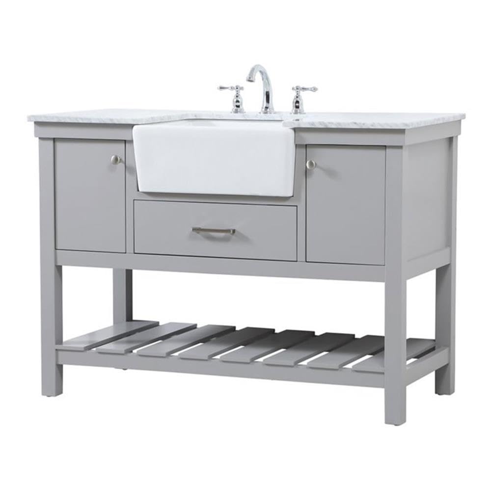 Elegant Decor Clement 48 Aluminum Mdf Single Bathroom Vanity In Gray