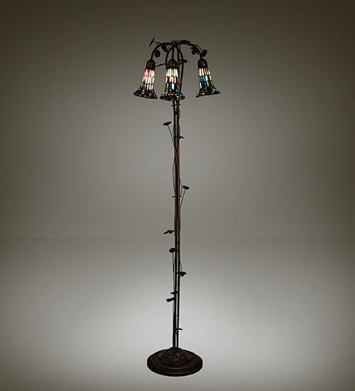 58 High Stained Glass Pond Lily 3 Light Floor Lamp