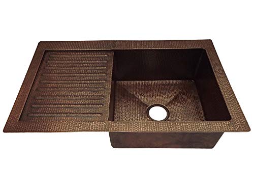 INNOVA COPPER KITCHEN SINK WITH DRAINER 33X22X9 G17 DARK
