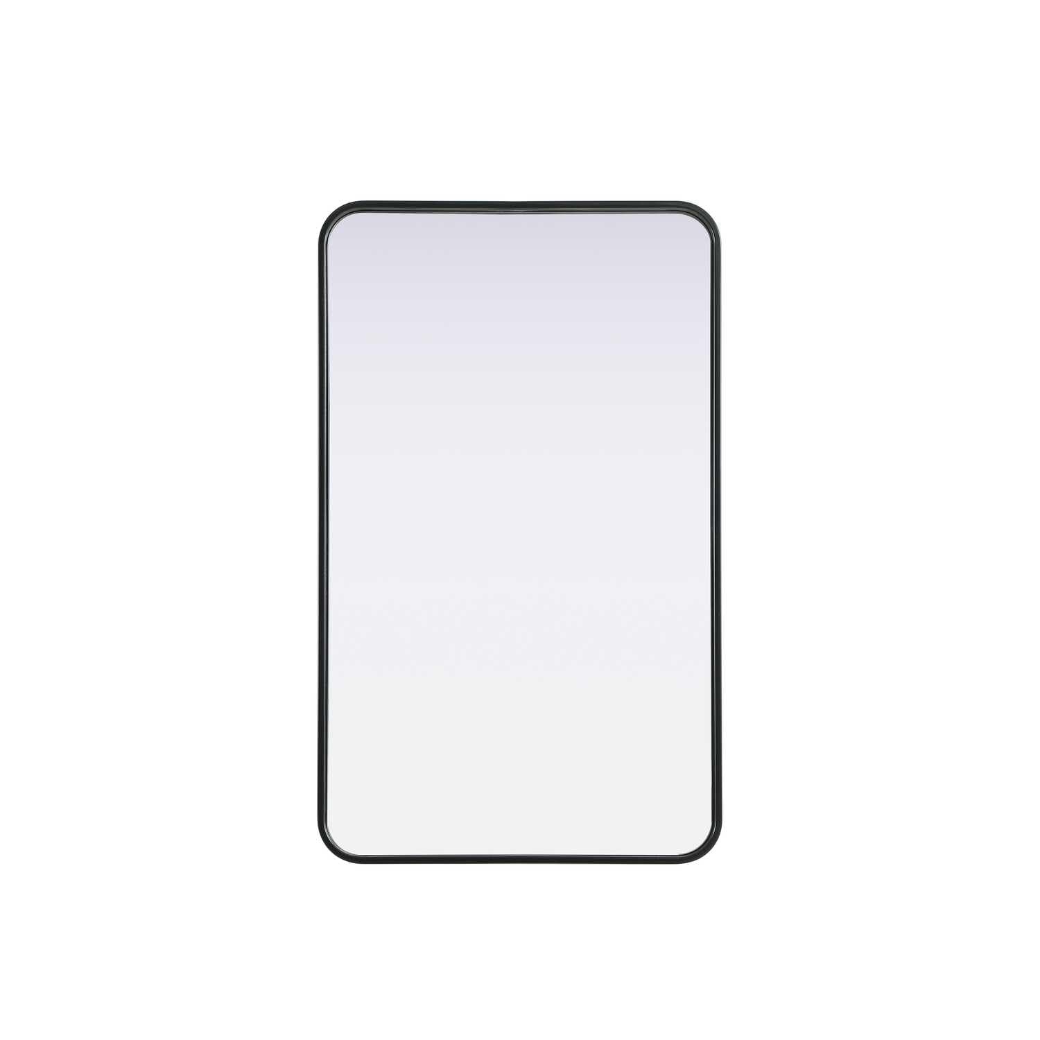 Contour Metal Rectangle Mirror 22x36 in Black
