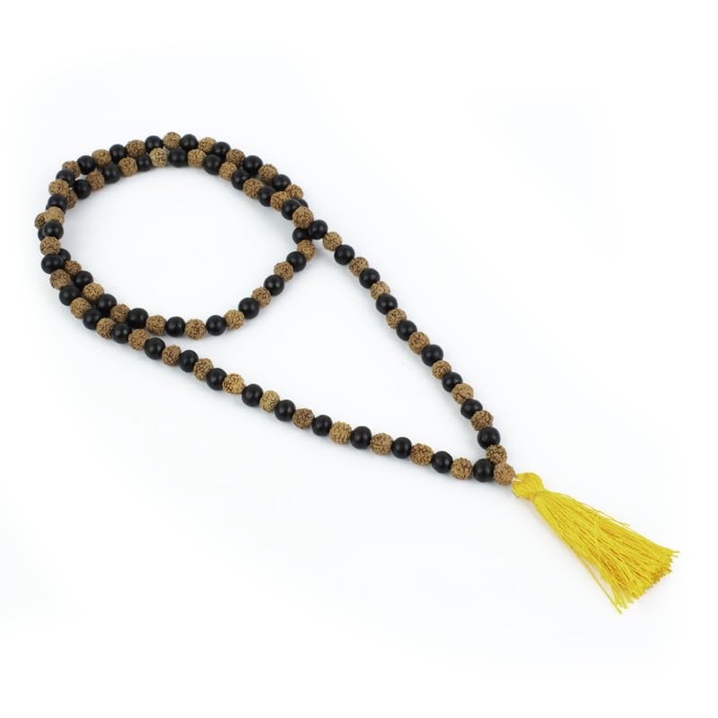 Astrotalk Divya Rudraksha Karungali Mala 8mm 108+1 Beads | Original Rudraksha and karungali malai for Protection & Peace | Jap Mala for Meditation | Gift for Man & Woman | Premium Gift Box