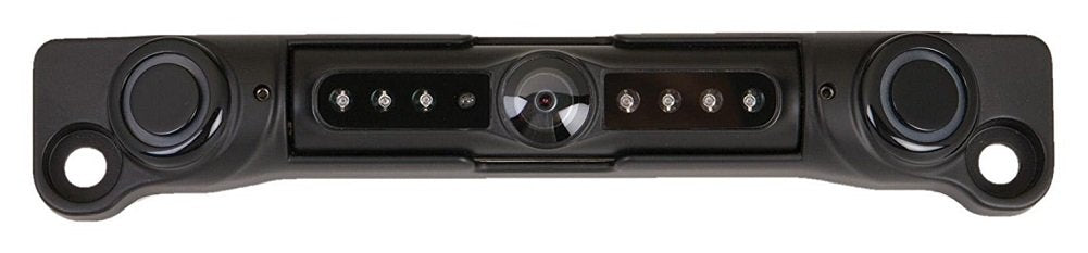 Power Acoustik Lp-3Csb License Plate With 2 Backup Sensors &Amp; Ccd Camera (Black)