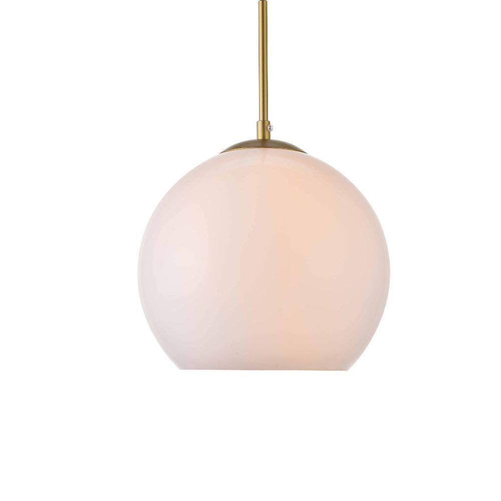 Baxter 1 Light Brass Pendant With Frosted White Glass