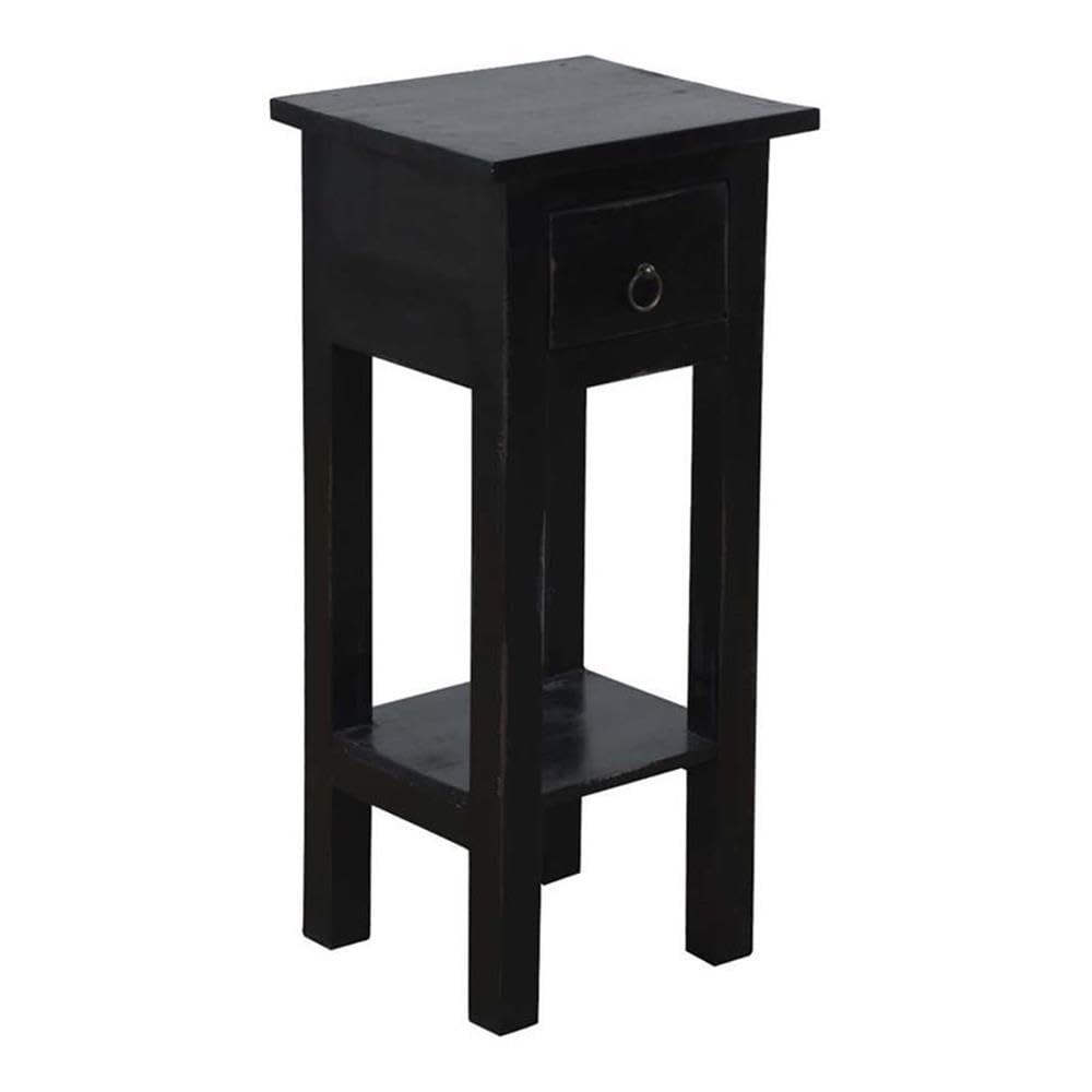 Sunset Trading Cottage Narrow Side Table | Distressed | Antique Black