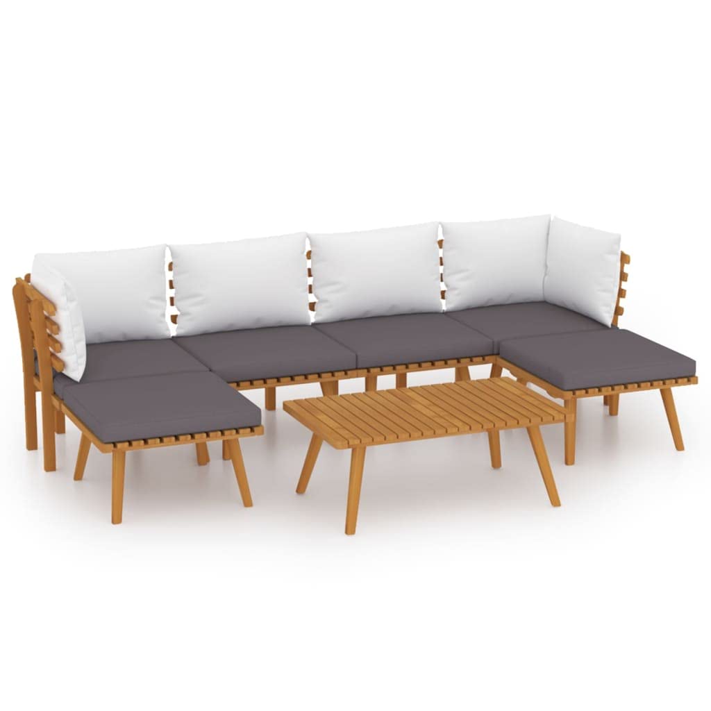 vidaXL 8 Piece Patio Lounge Set with Cushions Solid Acacia Wood