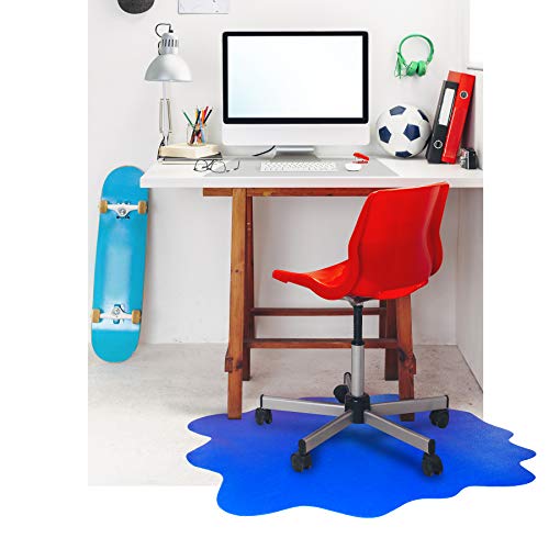 Floortex Sploshmat Blue Multi-Purpose Protective Floor Mat 40 X 40 For Hard Floors, Caribbean Blue