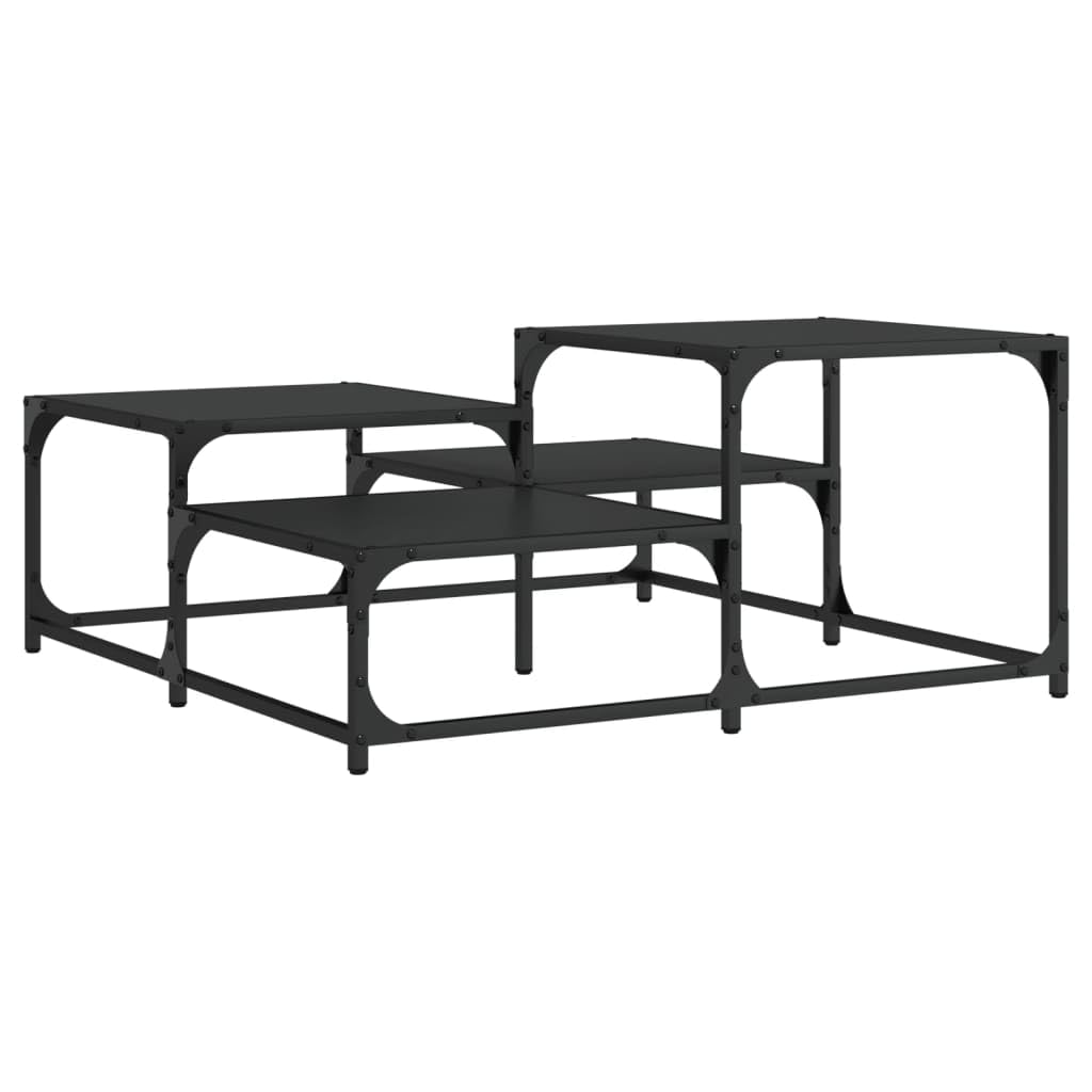 vidaXL Coffee Table Black 34.4x34.4"x15.7" Engineered Wood"