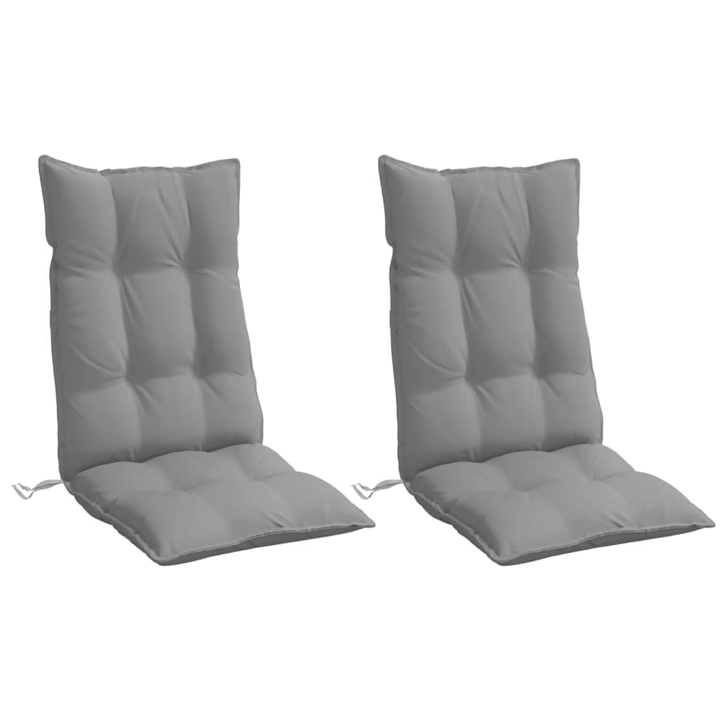 vidaXL Highback Chair Cushions 2 pcs Gray Oxford Fabric