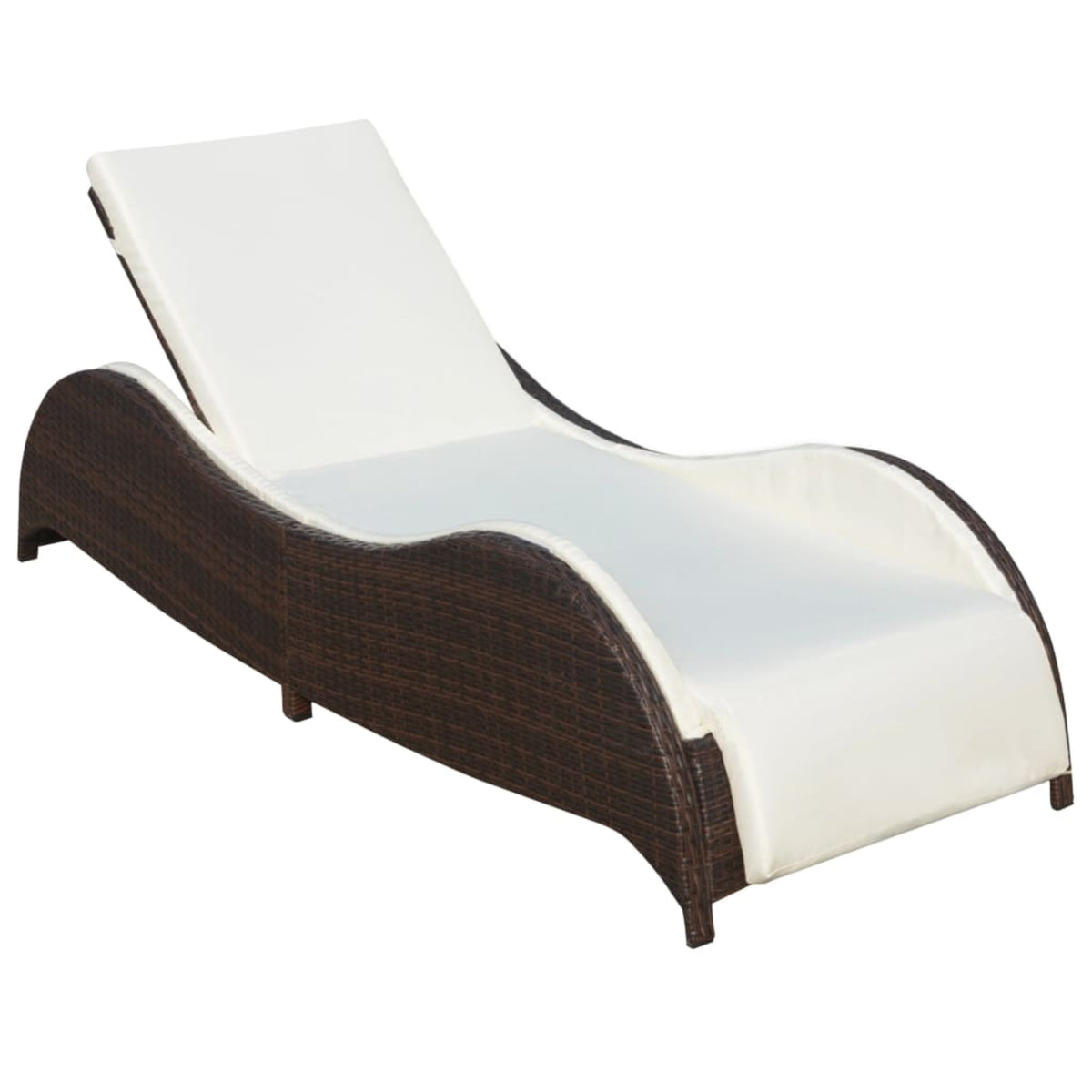 Vidaxl Sun Lounger With Cushion Poly Rattan Brown