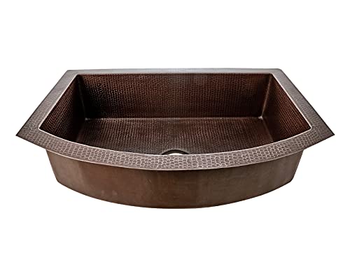 INNOVA COPPER ROUND FRONT KITCHEN SINK 36X22X9 G17 DARK