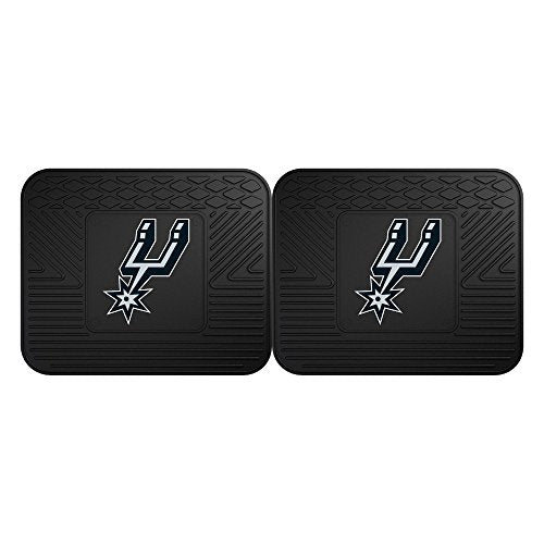 Fanmats 12388 Nba San Antonio Spurs Rear Second Row Vinyl Heavy Duty Utility Mat, (Pack Of 2)