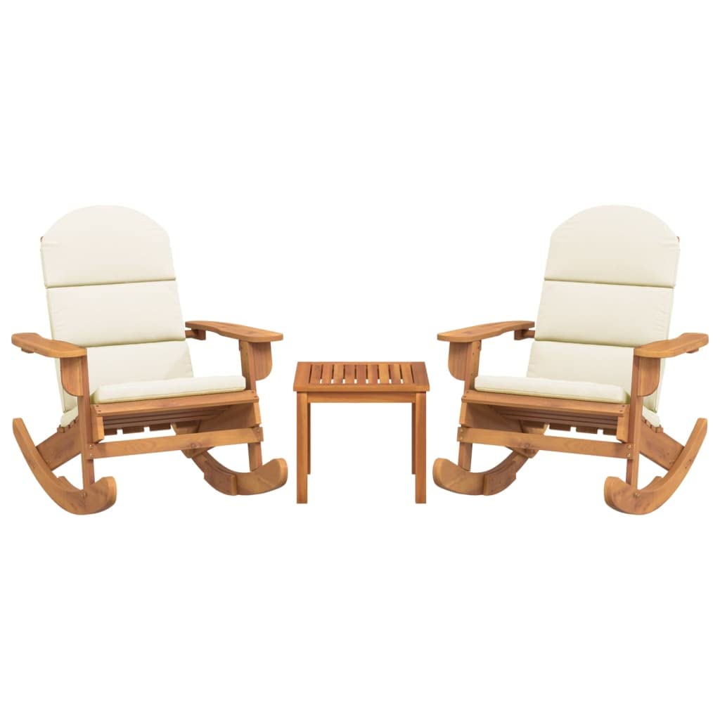 vidaXL 3 Piece Adirondack Patio Lounge Set Solid Wood Acacia