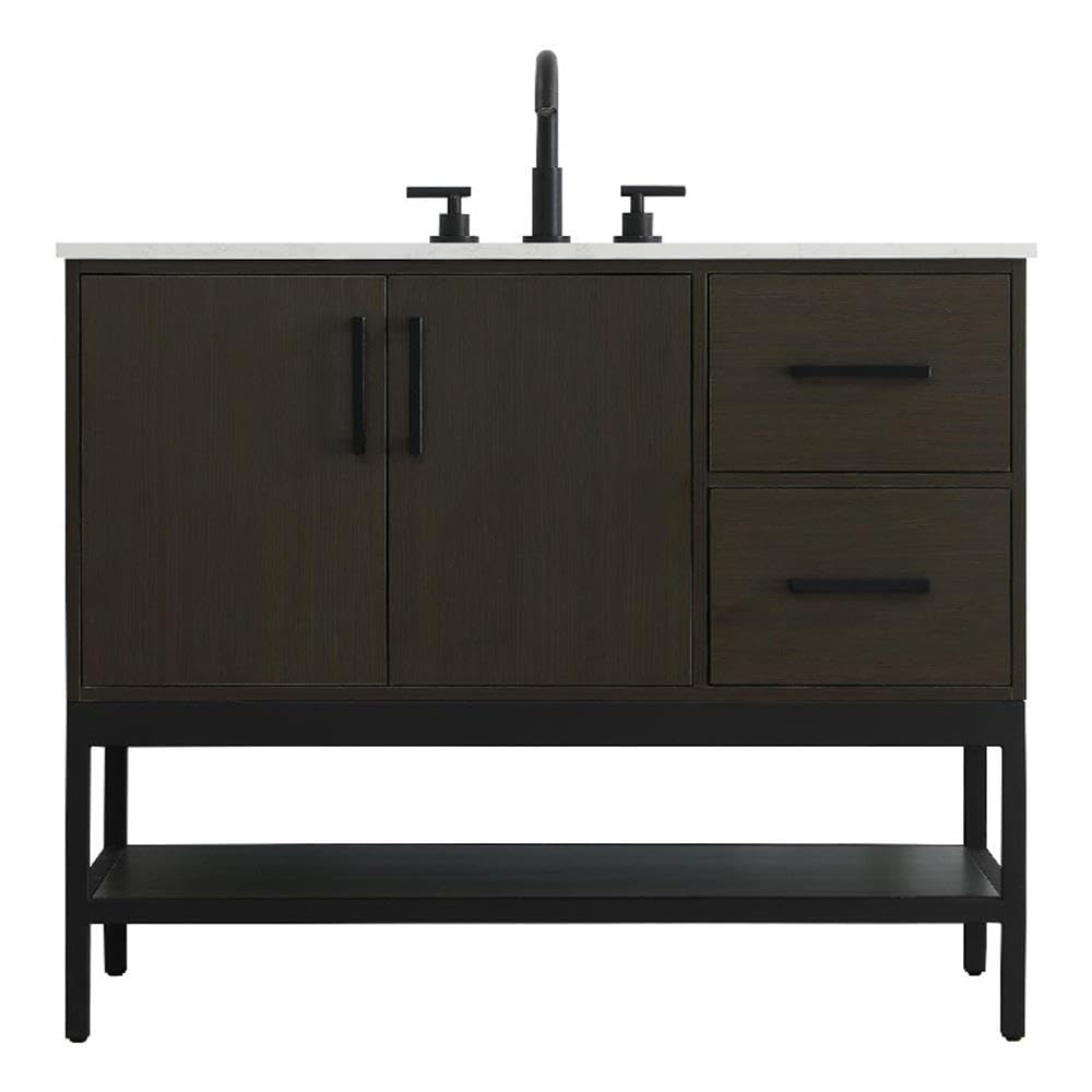 42 inch Single Bathroom Vanity in Mocha Brown