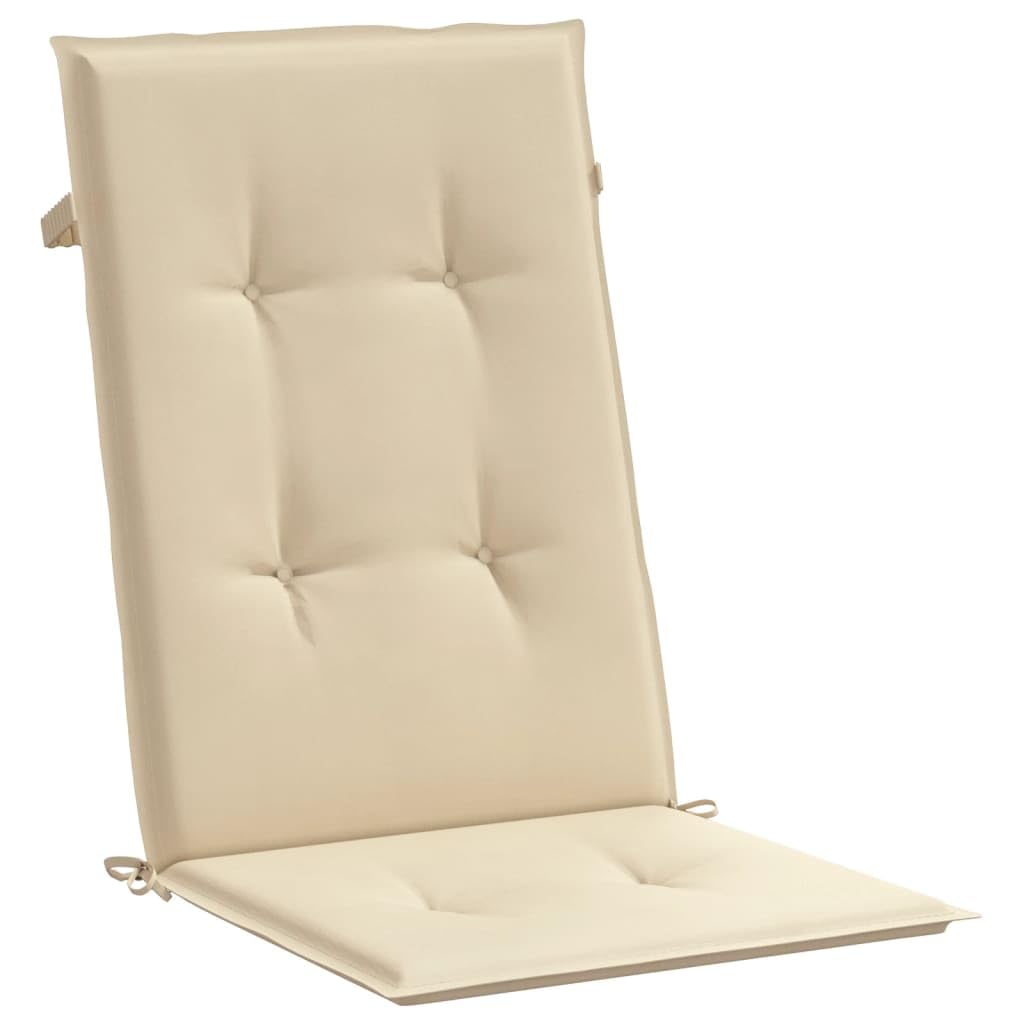 vidaXL Garden Highback Chair Cushions 6 pcs Beige 47.2x19.7"x1.2" Fabric"