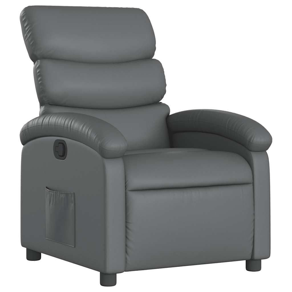 vidaXL Recliner Chair Gray Faux Leather
