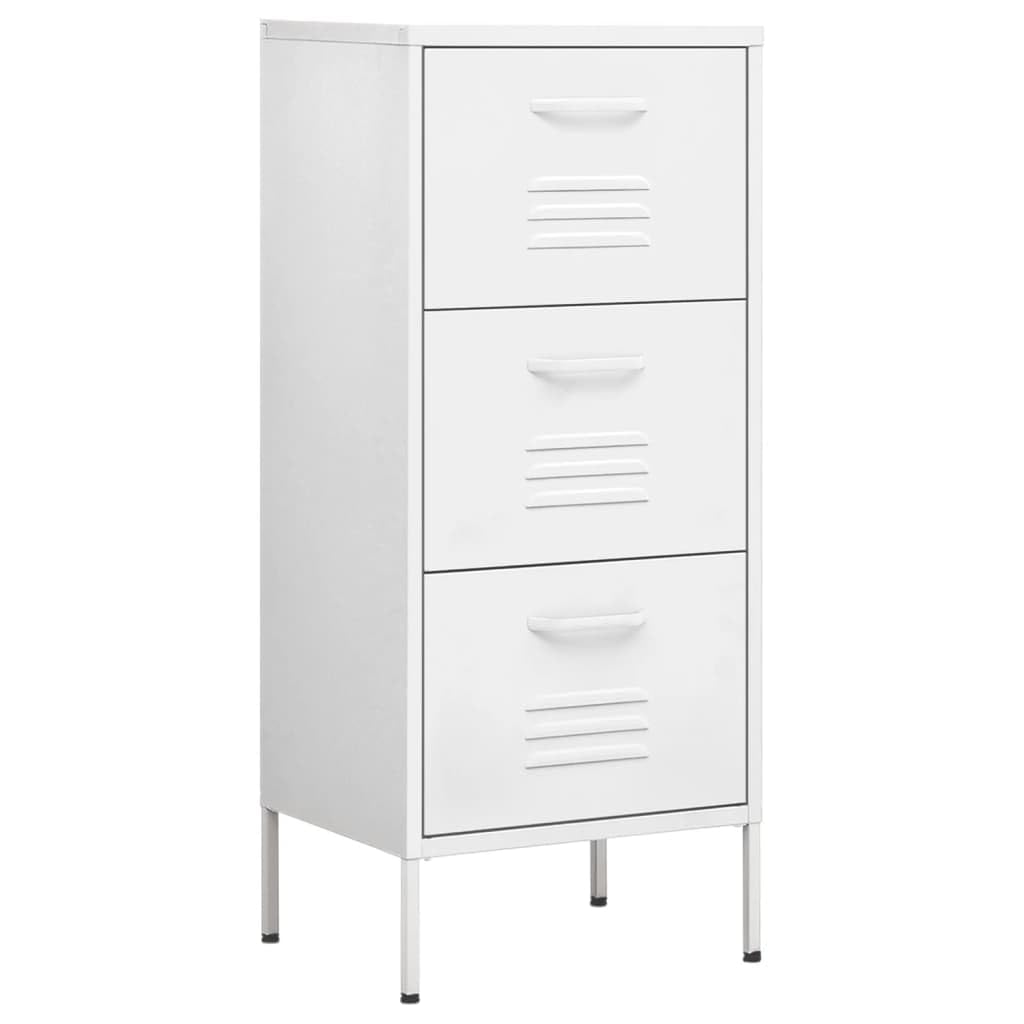 vidaXL Storage Cabinet White 16.7x13.8"x40" Steel"