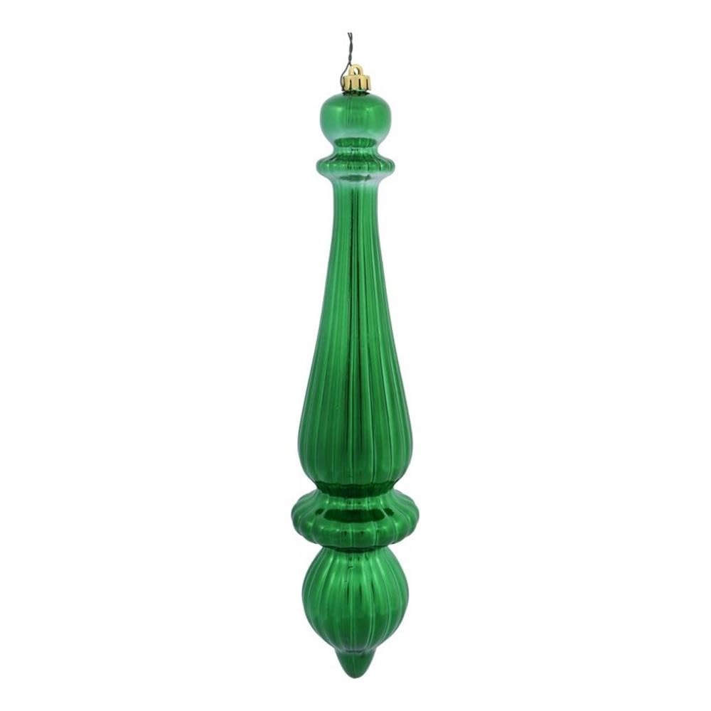 Casafoyer  14” Green Shiny Finial Drop UV Dril 2/Bg - N150804DSV - (Pack Of 2)