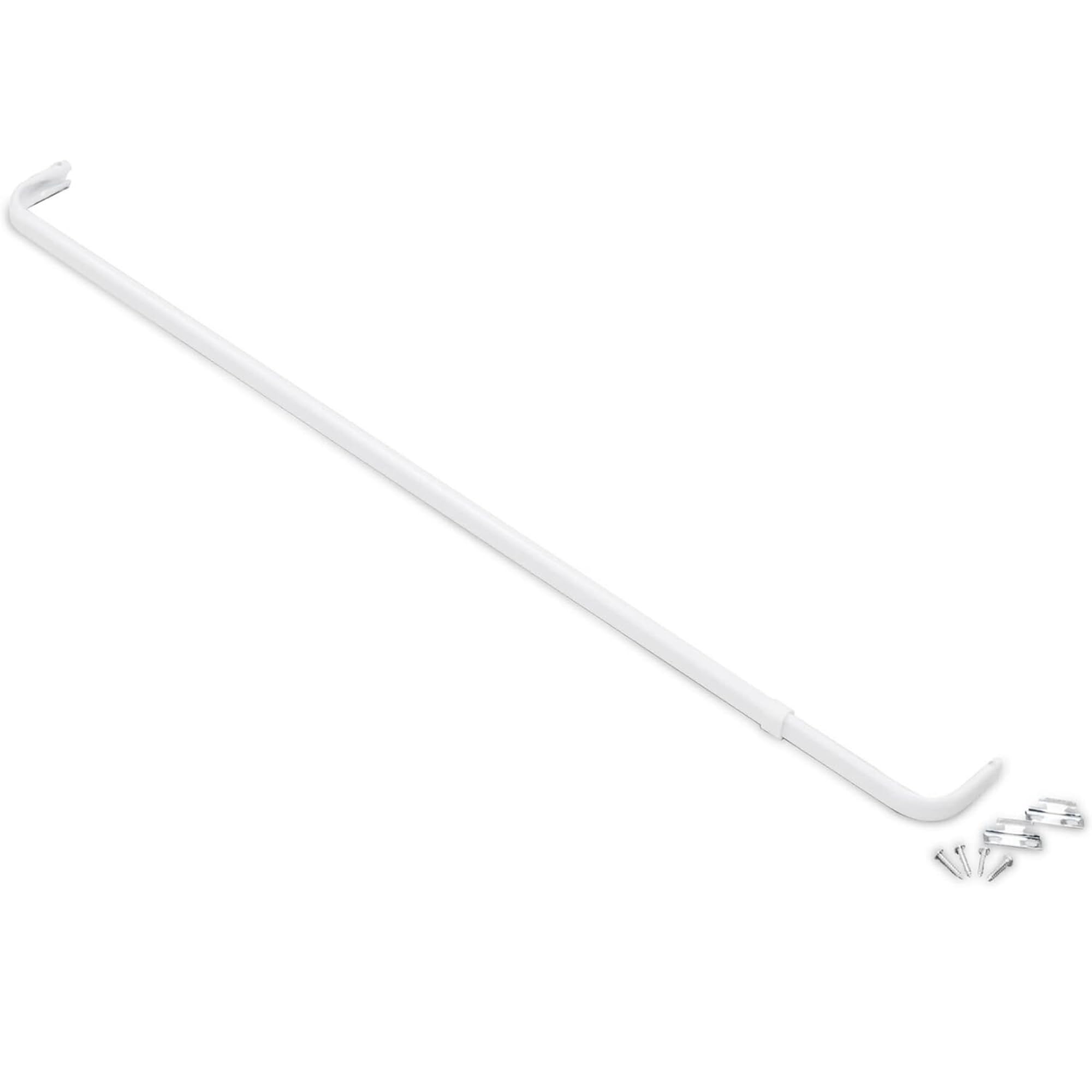 Fantasia Single Curtain Rod #200 2.5 Projection 18″-28″ - White